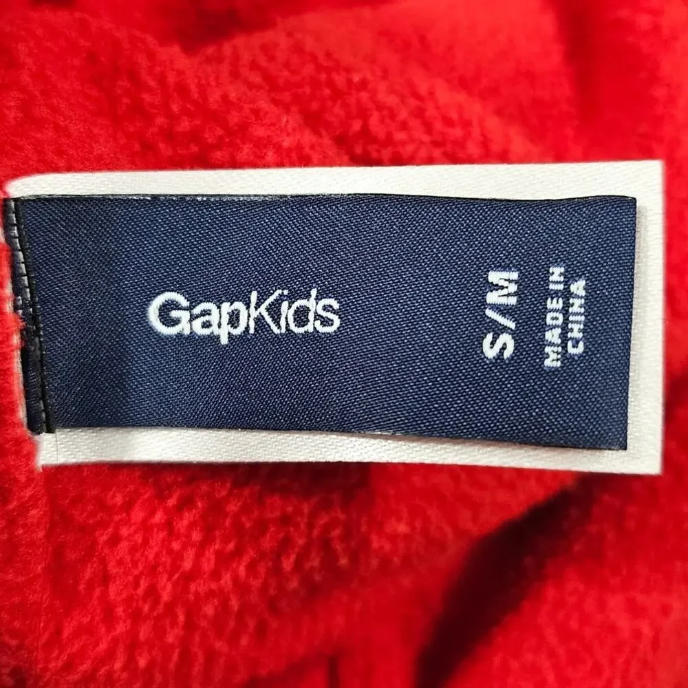 GAPKIDS PLAID TRAPPER HAT – S/M – RED FLEECE LINED – EAR FLAPS – WINTER CAP